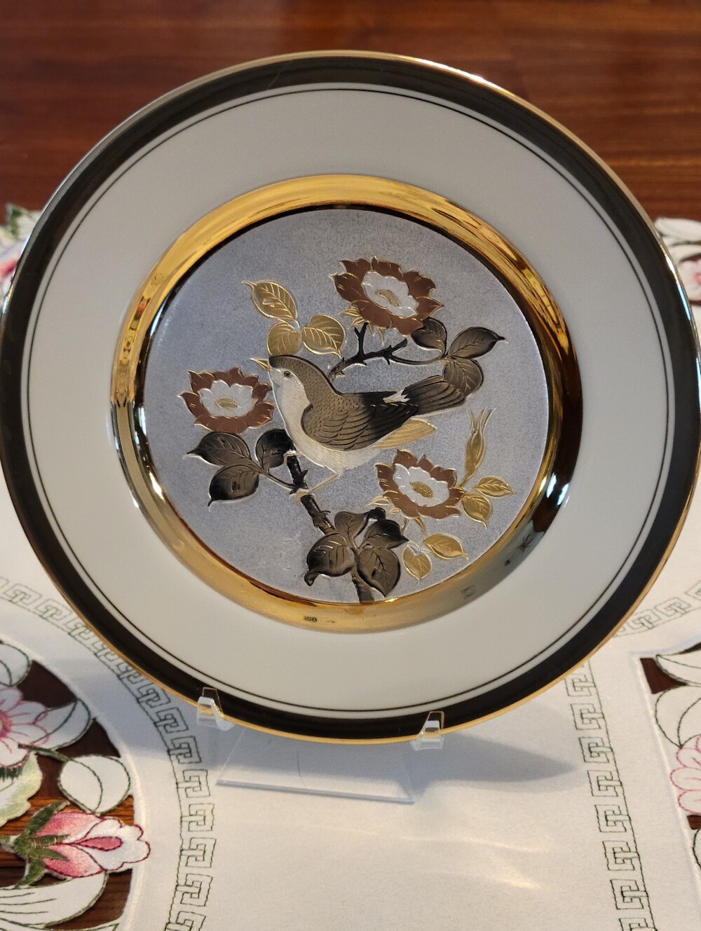 Art Of Chokin,Japan Fine China Colector Plate Decor - Gold Script Logo